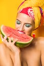 Watermelon and bright colors Royalty Free Stock Photo