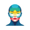 Fashionable woman in colored face