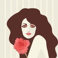 Fashionable woman in retro style. Vector illustration