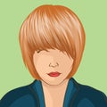 fashionable woman with straightened hair. Vector illustration decorative design