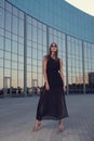 Fashionable woman on urban background Royalty Free Stock Photo