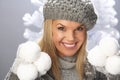 Fashionable Woman Wearing Knitwear In Studio Royalty Free Stock Photo