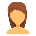 Fashionable women haircut icon, cartoon style