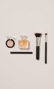 Fashionable Women`s Cosmetics and Accessories. Falt Lay Royalty Free Stock Photo