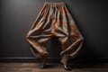 Fashionable women\'s pants on a dark background. Studio shot. generative ai