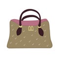 Fashionable womens handbag on a white background. Single element. Flat style. Vector. Accessories