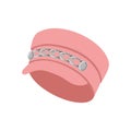 Fashionable womens pink hat with a visor