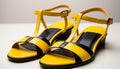 Fashionable yellow high heels, a modern and elegant pair generated by AI