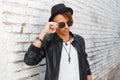 Fashionable young handsome man wearing sunglasses Royalty Free Stock Photo