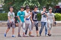 Fashionable youngsters on a square, Kunming, China