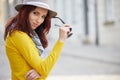 Fashionably dressed woman on the streets