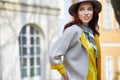 Fashionably dressed woman on the streets