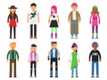 Fashioned hipsters. Alternative funny characters. Peoples isolate on white background Royalty Free Stock Photo