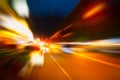 Fast accelerate the engine high speed blur night road motion effect abstract for background Royalty Free Stock Photo