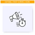 Fast advertising line icon. Editable illustration
