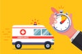 fast ambulance goes to call the patient. Royalty Free Stock Photo