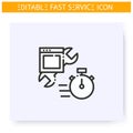 Fast appliances repair line icon. Editable