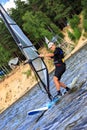 Fast approaching windsurfer Royalty Free Stock Photo
