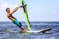 Fast approaching windsurfer Royalty Free Stock Photo