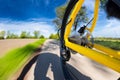 Fast bicycle rear view Royalty Free Stock Photo