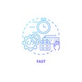 Fast blue gradient concept icon