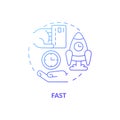 Fast blue gradient concept icon