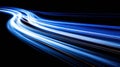 Fast Blue Light Trails Create a Dynamic Data Stream in a Dark Environment Royalty Free Stock Photo