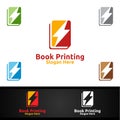 Fast Book Printing Company Logo Design for Book sell, Book store, Media, Retail, Advertising, Newspaper or Paper Agency Royalty Free Stock Photo