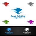 Fast Book Printing Company Logo Design for Book sell, Book store, Media, Retail, Advertising, Newspaper or Paper Agency Royalty Free Stock Photo