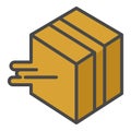 Fast box delivery icon color outline vector Royalty Free Stock Photo