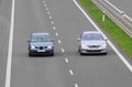 Fast car on a highway Royalty Free Stock Photo