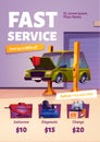 Fast car service poster, auto maintenance flyer