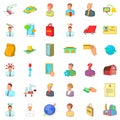 Fast career icons set, cartoon style Royalty Free Stock Photo