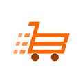 fast cart sopping abstract letter B icon logo