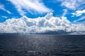 Weather changing in Tropes, Coumulonimbus Clouds over Pacific Ocean, South Sea Royalty Free Stock Photo