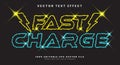 Fast charge editable text effect template Royalty Free Stock Photo
