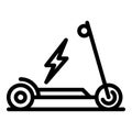 Fast charge electric scooter icon, outline style