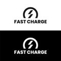 Fast charge logo isolated on white background