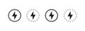 Fast charge symbols. Wireless charging icons. Battery charge level. Vector scalable graphics