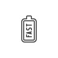 Fast charging battery line icon