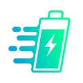 Fast charging battery status, Electric charge icon, Power energy indicator concept