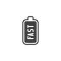 Fast charging battery vector icon