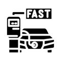 fast charging electric glyph icon vector illustration