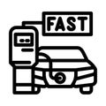 fast charging electric line icon vector illustration