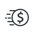 Fast coin dollar icon Ã¢â¬â vector