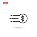 Fast coin dollar icon vector design isolated