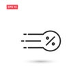 Fast coin percent icon vector design isolated