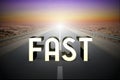 Fast concept, road - 3D rendering Royalty Free Stock Photo