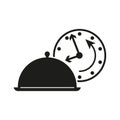 Fast cooking food icon. Lunch delivery time. Restaurant logo. Under eighteen symbol icon. Vector illustration. EPS 10. Royalty Free Stock Photo