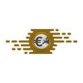 Fast currency exchanging icon, euro coin